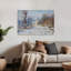 Route De Giverny En Hiver 1885 Classic Abstract Contemporary Winter Architecture Wall Art Print by Claude Monet - Wrapped Canvas Print-208942772