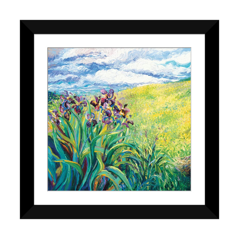 " Foxy Triptych Panel I " by Iris Scott, 24" H x 24" W x 1" D, Black Framed Fine Art Paper, White