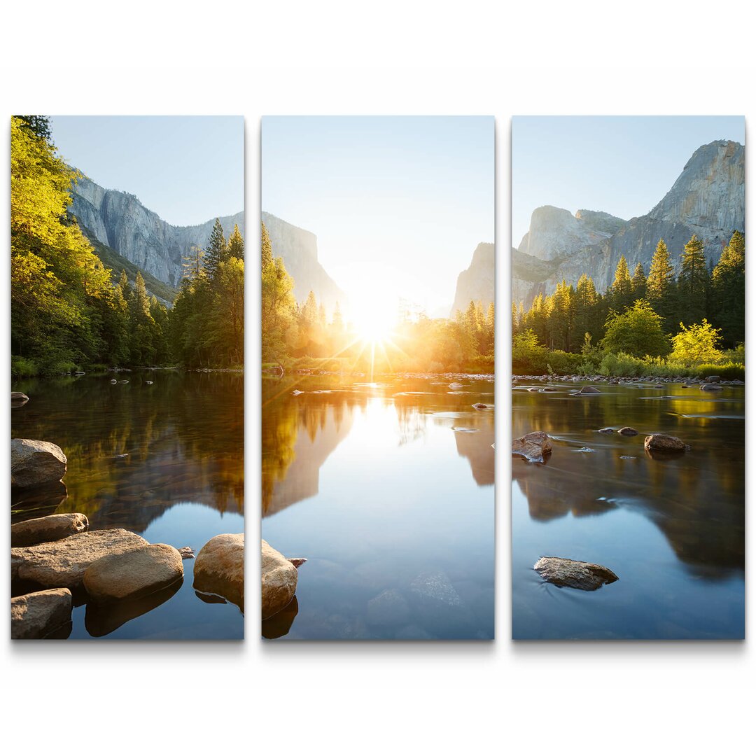 3-tlg. Leinwandbilder-Set Sonnenaufgang im Yosemite-Nationalpark