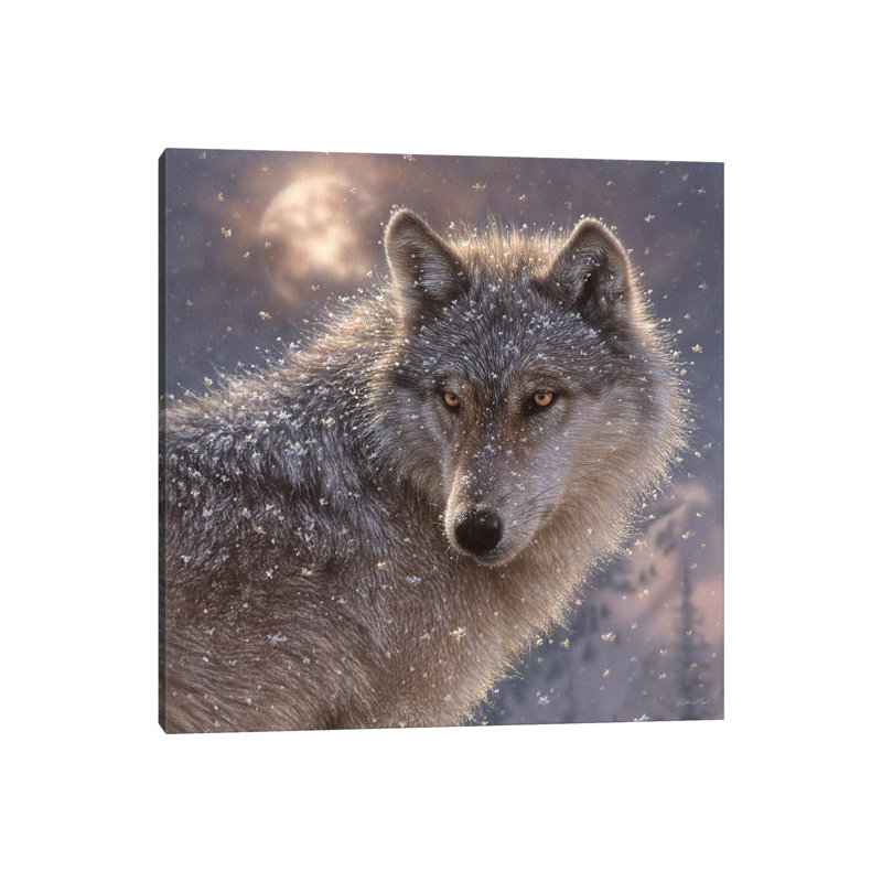 Loup solitaire, carré, H 26 po x l 26 po x P 1,5 po, Toile tendue