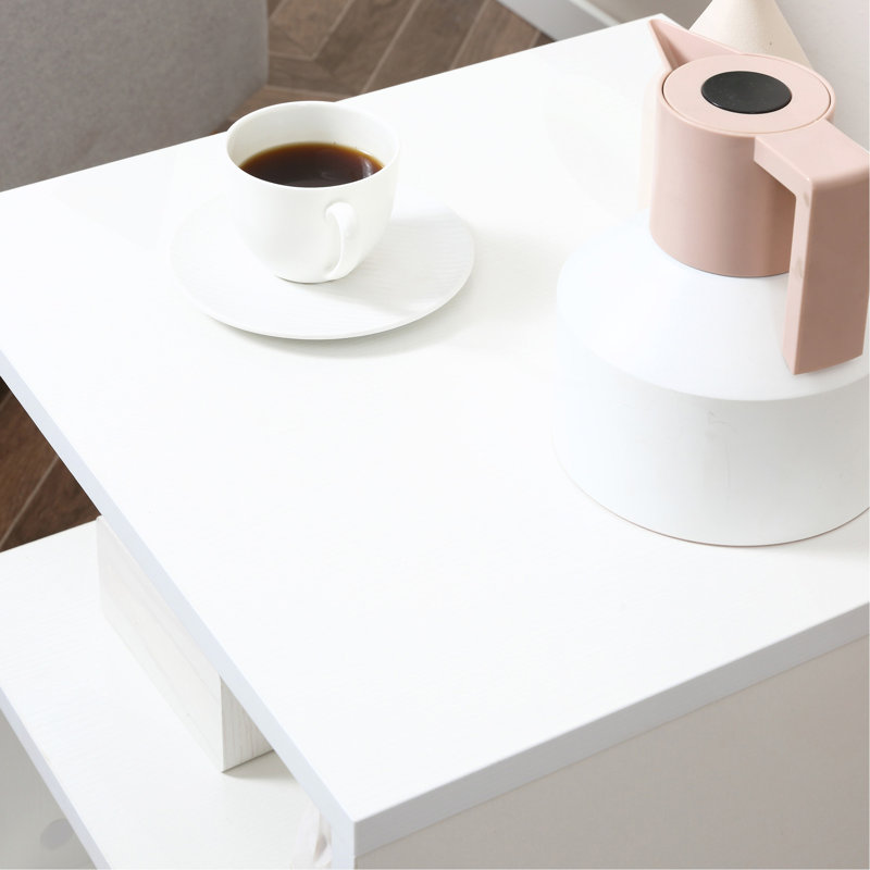 20" Modern End Table, White