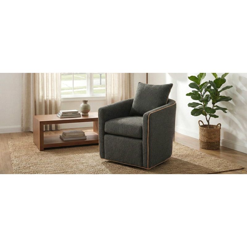 Fauteuil pivotant rembourré Fauteuil club, Gris foncé