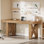 Bureau d'ordinateur de style campagnard de 160 cm avec plateau en bois épais pour bureau à domicile