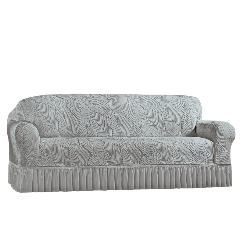 Housse à jupe à volants texturée, Polyester gris