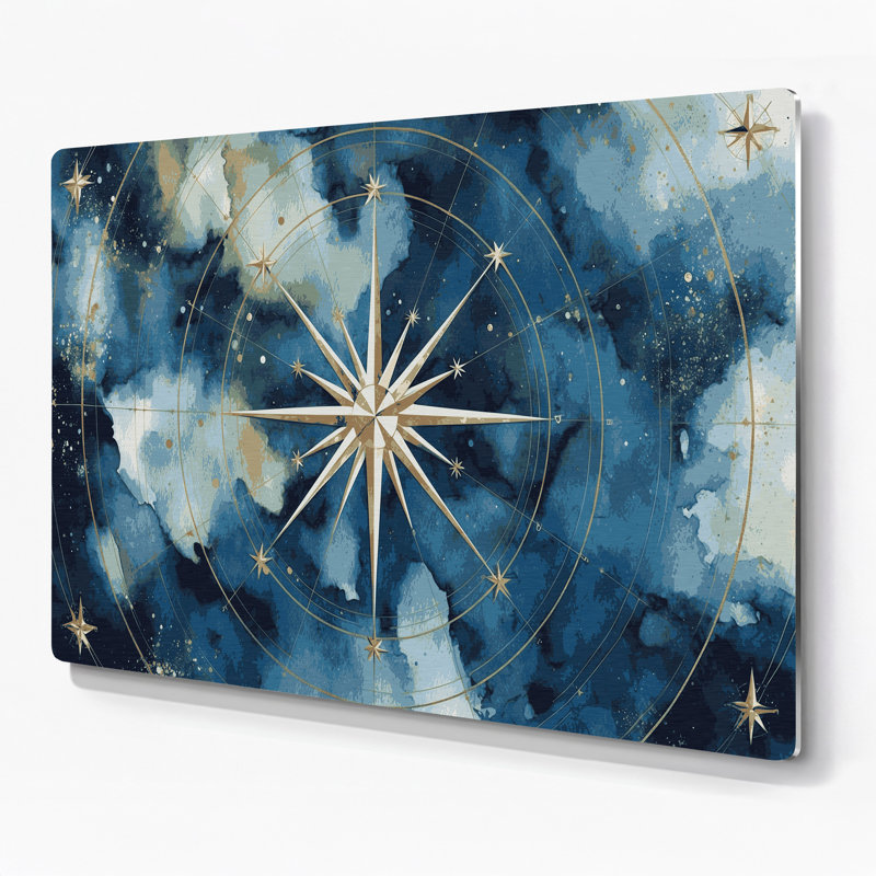 Art mural en métal gris étoiles nautiques, H 11 po x l 14 po