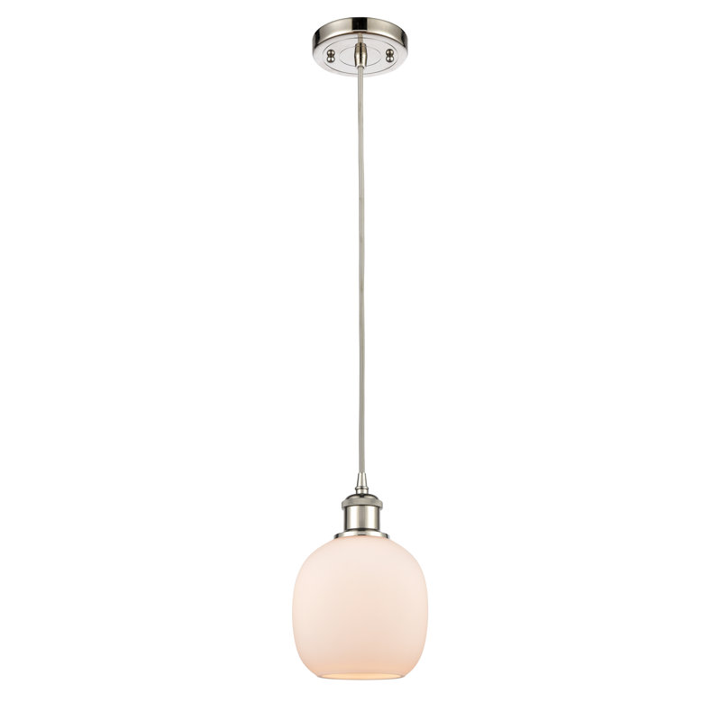 Carlucci 1 - Light Single Pendant, White and Polished Chrome, Matte White