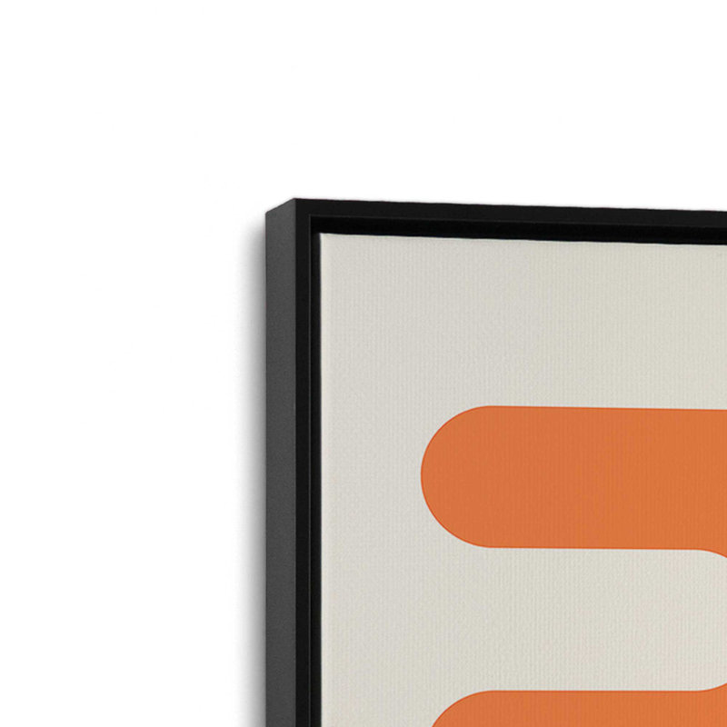 Impression sur toile orange Bauhaus, H 18,75 po x l 12,75 po, Noir satiné