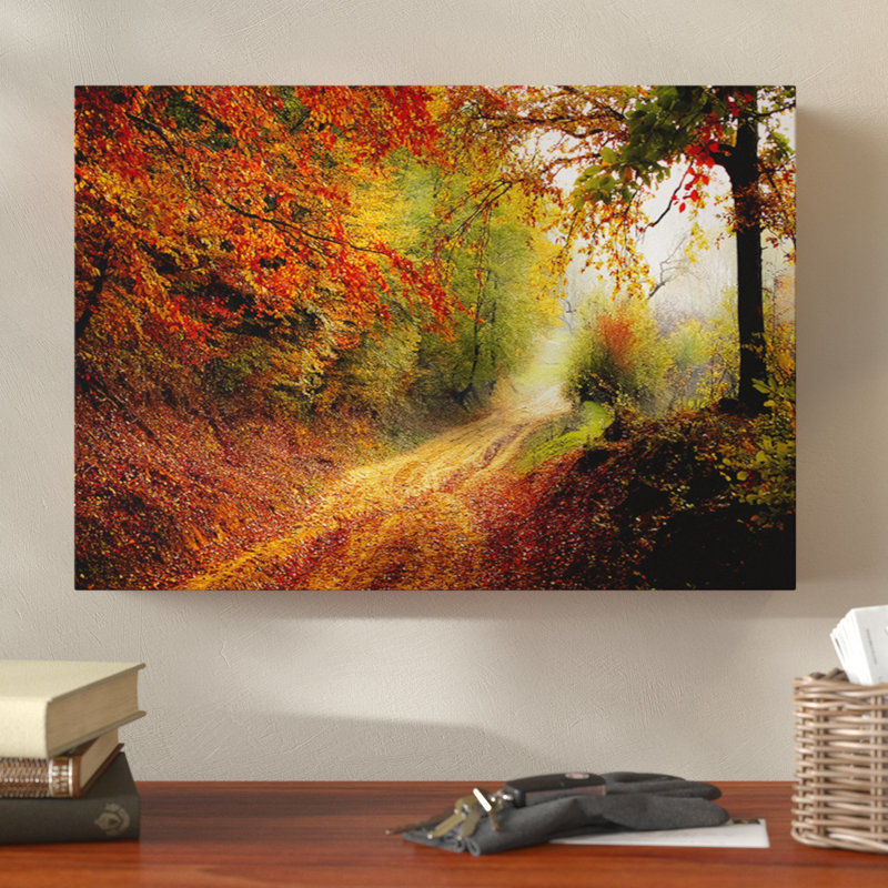 Fall Woodland Forest - Wrapped Canvas, 50cm H x 76cm W