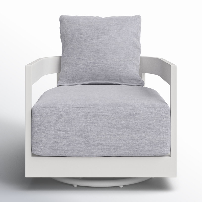 South Beach Gray Swivel Lounge Chair with Sunbrella Cushions