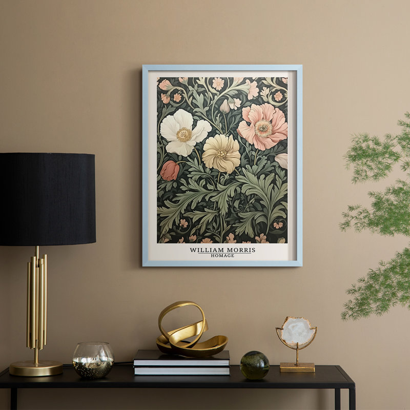 Reproduction encadrée de la série CMLII de la série WILD - bois massif, H 15 po x l 12 po, Bleu