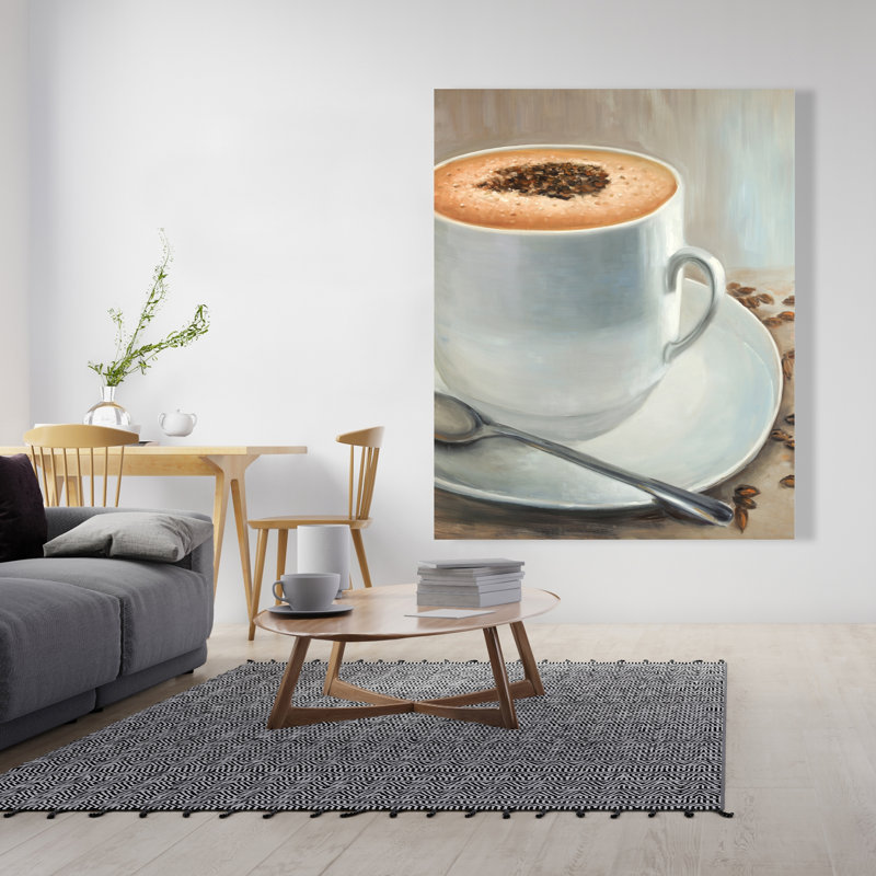 Cappuccino Time - Toile de cuisine brune pour la décoration intérieure
