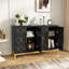 Buffet 4 portes avec bordure dorée, noir-2001957963
