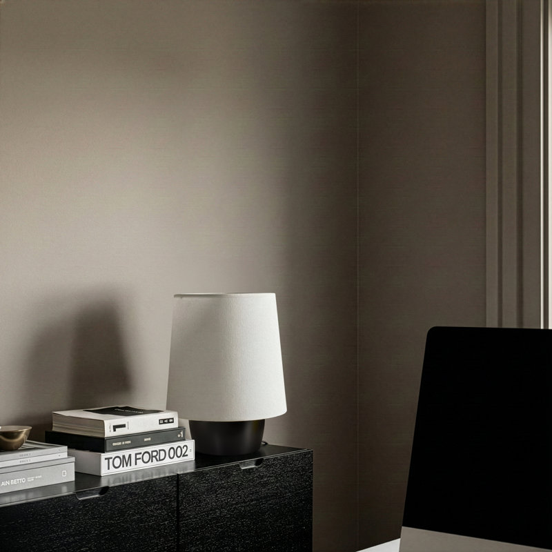 Lampe de table à DEL 14 po Alon Dan avec abat-jour cylindrique crème et base en céramique lourde