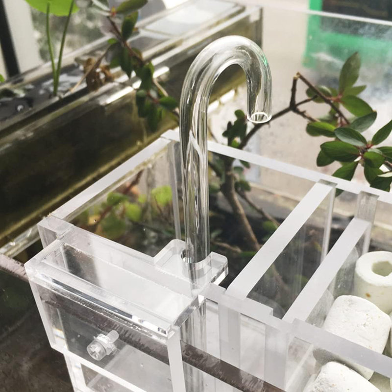 Hang On Aquarium Filter, Transparent Acrylic Aquarium Filter Boxes, Water Flow Aquarium Filter External, Multi-Layer Aquarium Filter, External Hanging Water Purifier, No Water Pump