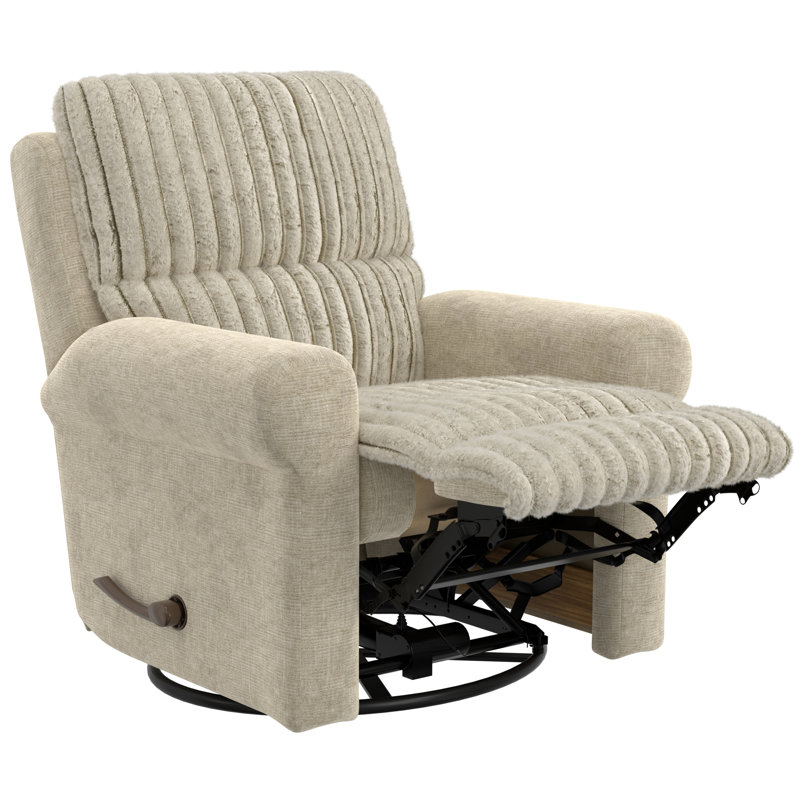 Doryan Swivel Glider Recliner, Cream, Manual