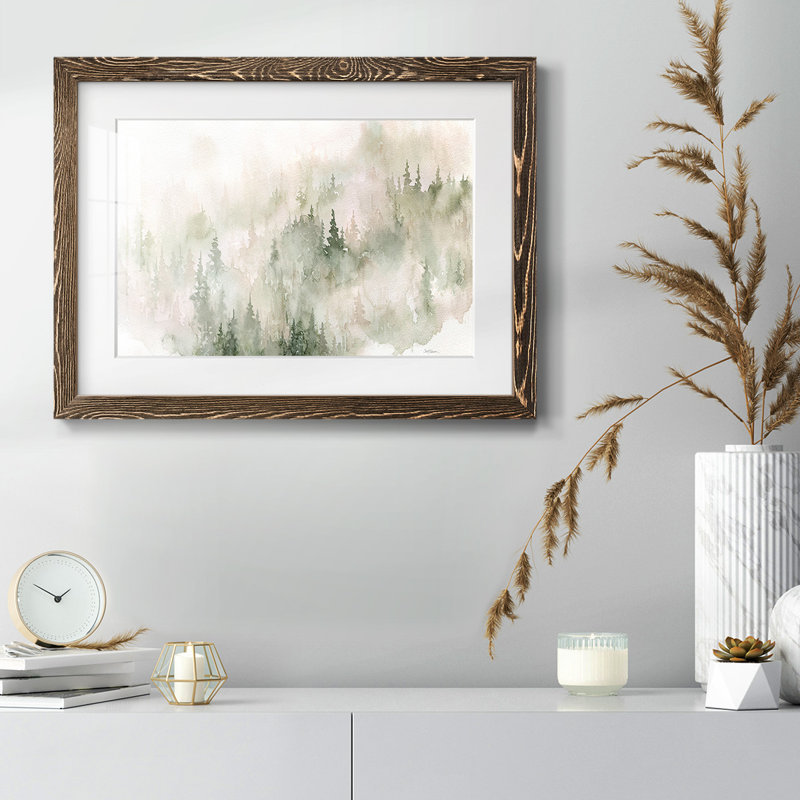 Misty Mountain Sides, impression sur papier encadrée, Noyer, H 28 po x l 42 po x P 1,5 po