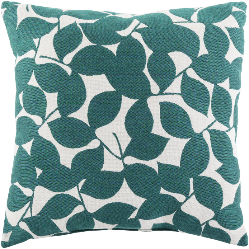 Magnolia Indoor/Outdoor Throw Pillow, Teal, 20" H x 20" W x 4" D