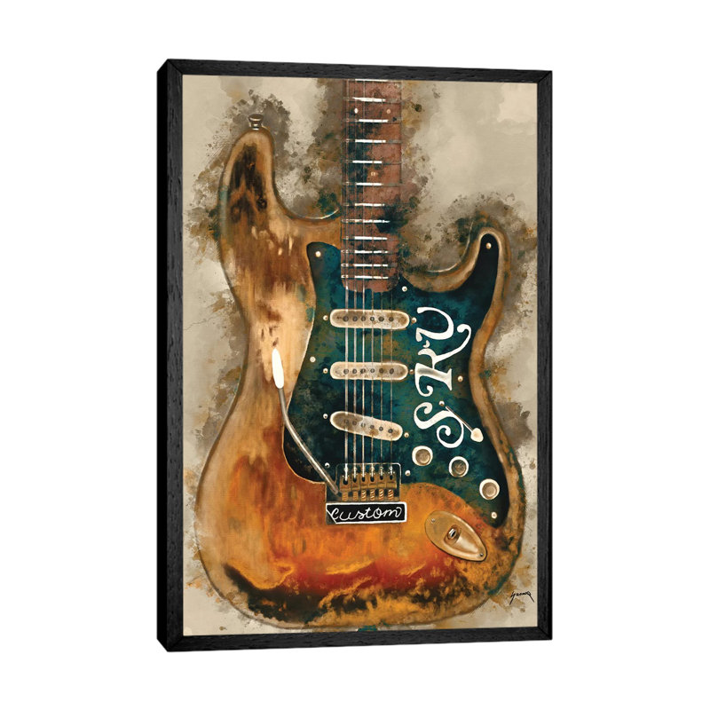 Stevie Ray Vaughan's Guitar - Floater Frame Print on Canvas, Black Framed, 66.04 cm H x 45.72 cm W