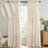 Linen Back Tab Curtains,Light Filtering Curtain, Thick Linen Textured Semi Sheer Drapes(Set of 2,With Hooks)-1780285704-1809414760