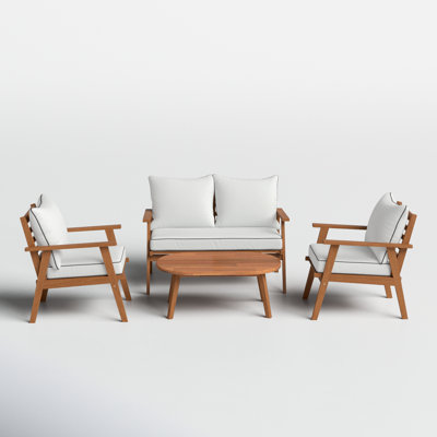 Ariarna Acacia 4 - Person Patio Conversation Set with Cushions