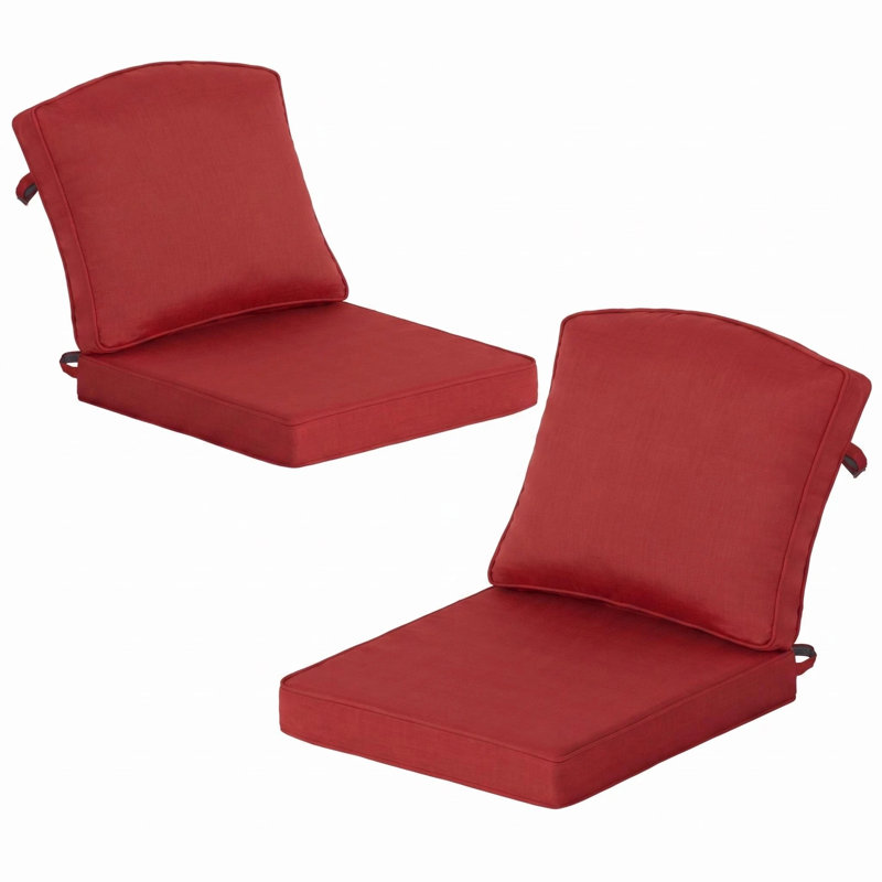 Ensemble de 2 coussins extérieurs profonds de 20 po x 21,5 po, résistants à l'eau, avec sangle, 2, Orange brûlé