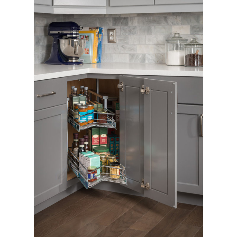 30" Diameter "Easy 360 Susan" Chrome Wire Corner Organizer