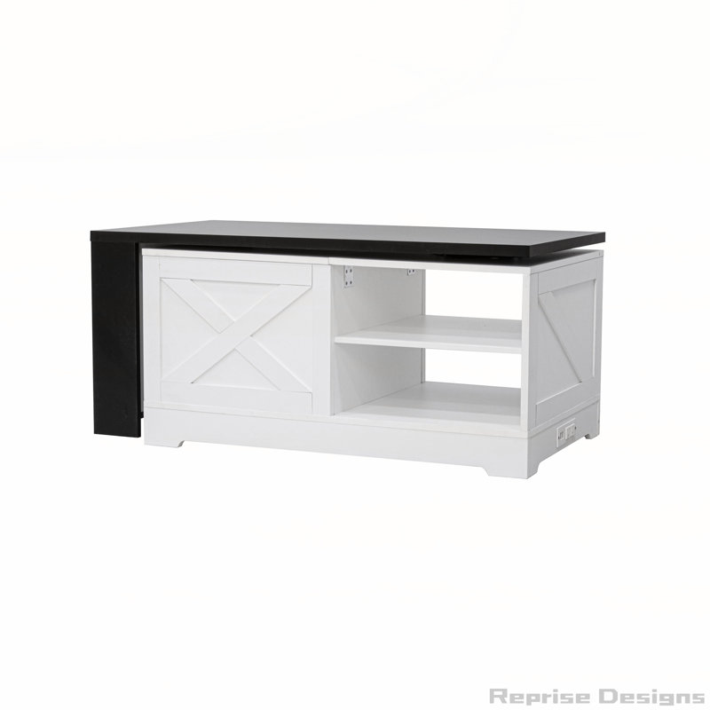 Table basse U-Can Farmhouse, Blanc et noir