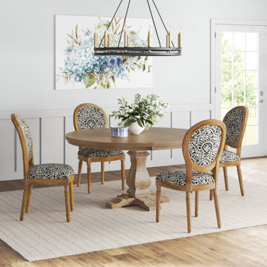 Modern Farmhouse Round Pedestal Extending Dining Table