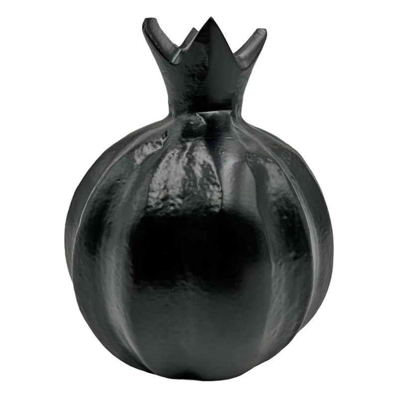 Mohorn Handmade Aluminum Pomegranate Sculpture, Black