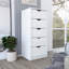 Commode Kamran, cinq tiroirs Narrows, finition blanche-859649158