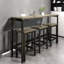 Ensemble de table de salle à manger moderne et compact avec tabourets, acier gris et design en MDF, idéal pour les petits espaces de cuisine