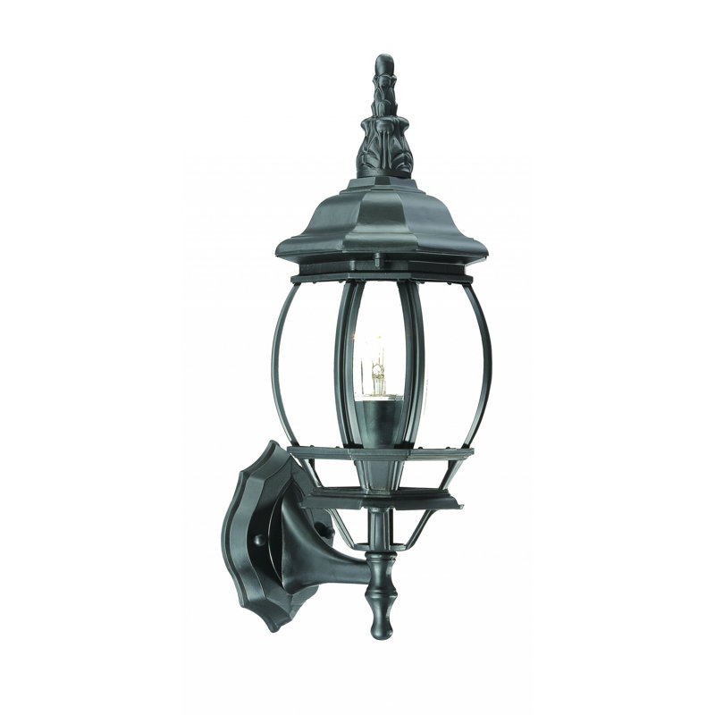 Applique murale globe en verre ornemental, Noir mat