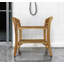 Banc de douche contemporain en teck EcoDecors l 24 po avec poignées, avec tablette intégrée, finition EarthyTeak-151123066-151123069