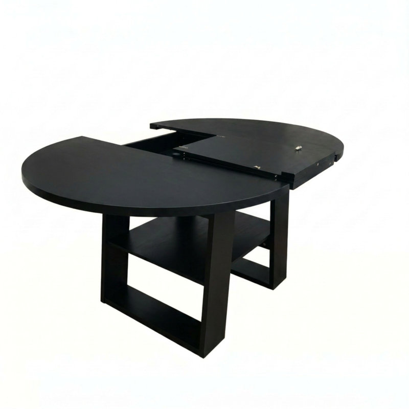 Tables de salle à manger extensibles (table seulement, sans chaises, avec plateau et pieds), Noir * Noir