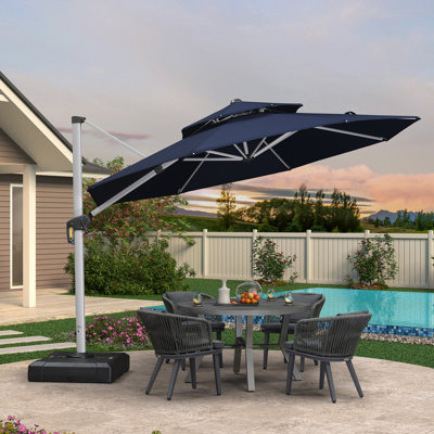 Burgue  11 FT Round Cantilever Umbrella,Navy