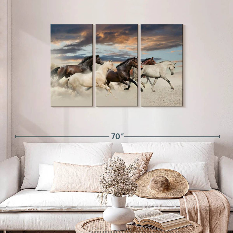 Galloping Desert Horses, 28" H x 45" W