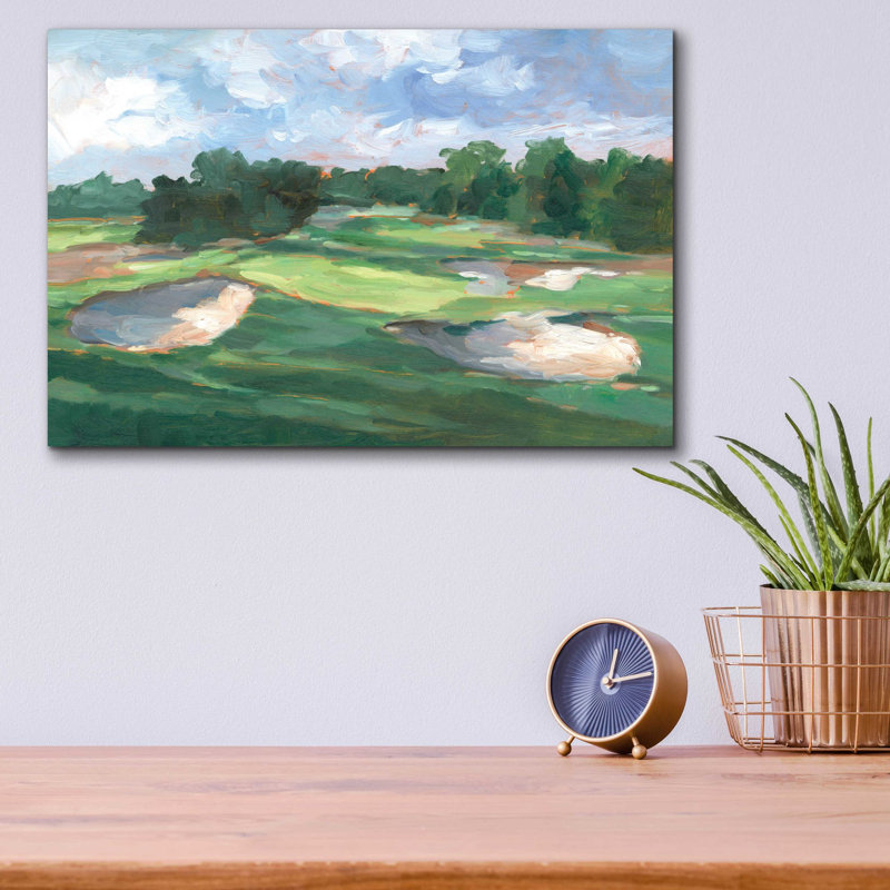 «Golf Course Study III» par Ethan Harper, art mural en verre acrylique, H 12 po x l 16 po x P 0,13 po
