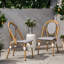 Chaise French duo - paire d'ornements en aluminium, blanc et gris rouille - polyvalent et gris, h 35 po