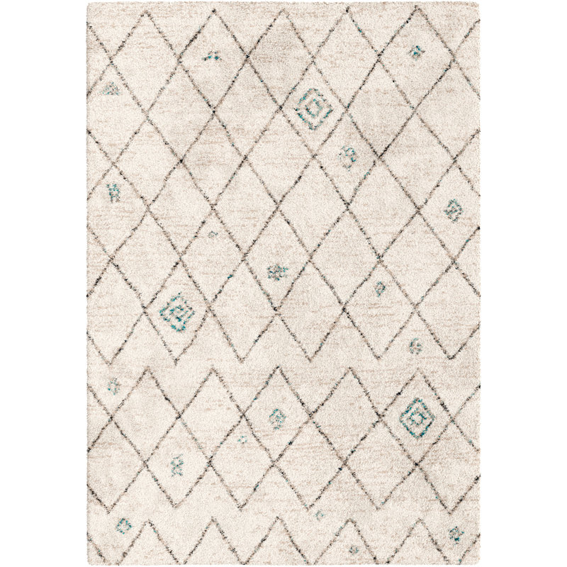 Albers Geometric Shag Area Rug, Rectangle 80 x 150cm