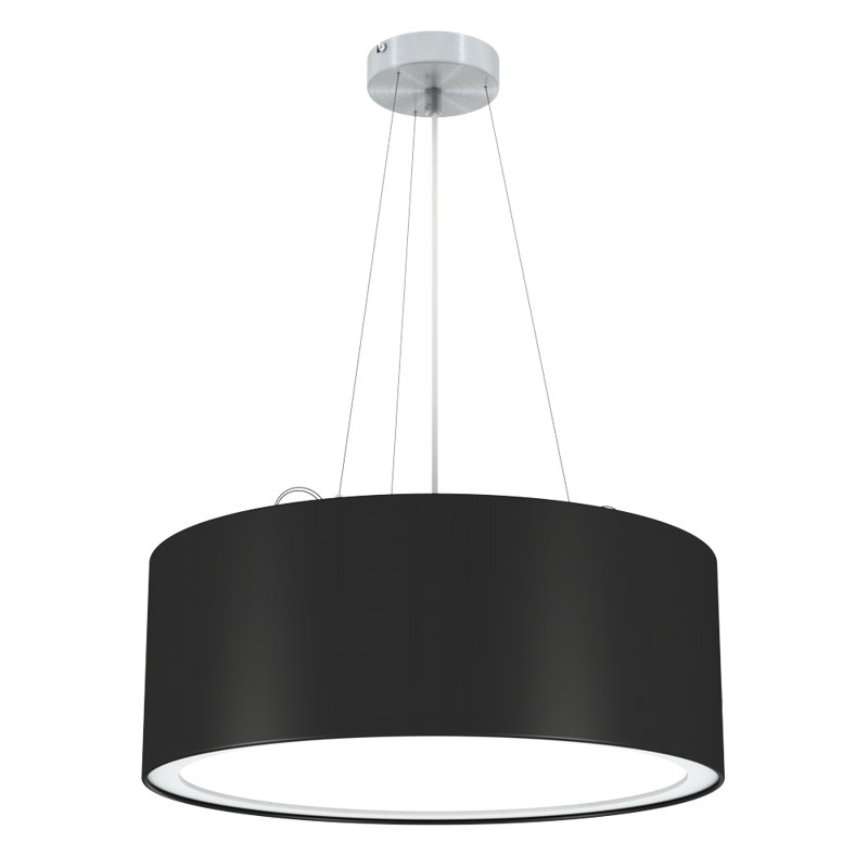 Kenefic 1 - Light LED Drum Pendant, 165cm H x 40cm W x 40cm D, Black
