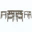 Ensemble de table de salle à manger 7 pièces pour 6 personnes, ensemble de table de cuisine rectangulaire avec 6 chaises rembourrées à dossier demi-tonneau, table de salle à manger grain de bois avec dossier incurvé et sièges rembourrés-546094296-546094297