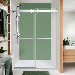 56-60"W X 72" H Double Sliding Soft-Closing Shower Door with 3/8" (10 mm) Tempered Glass