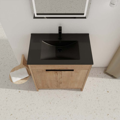 30" Freestanding Bathroom Cabinet With Basin