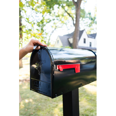 Elite Large Steel Post Mounted Mailbox