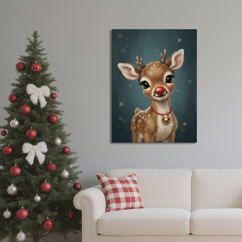 Art mural sur toile, Rudolph Deer, H 36 po x l 24 po