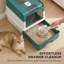 Plastic Enclosed Litter Box with Top Entry Door