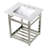 Kingston Brass Quadras 25-Inch Ceramic Console Sink with Stainless Steel Base and Shelf-49610619-49617814