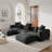Olivery Boneless Nedek Upholstered 5-Piece Modern Modular Cloud Corduroy Fabric Sectional Sofa With Ottoman-113950935