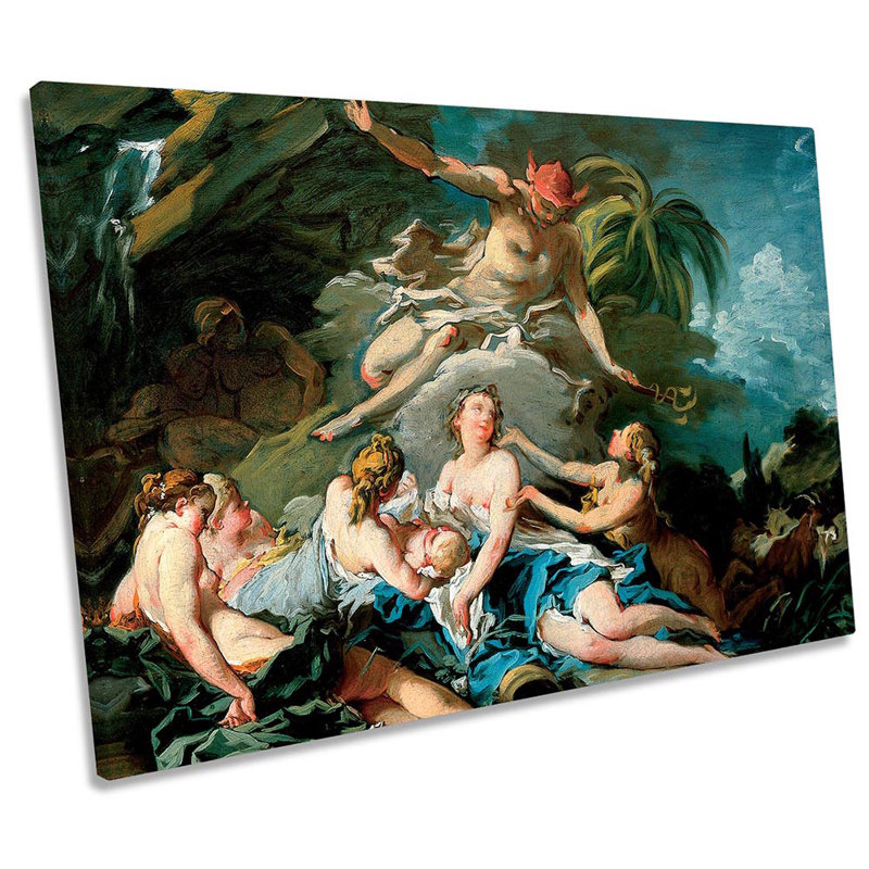 Francois Boucher Mercury Nymphs Of Nysa - Wrapped Canvas Print, 81.3cm H x 121.9cm W x 4cm D
