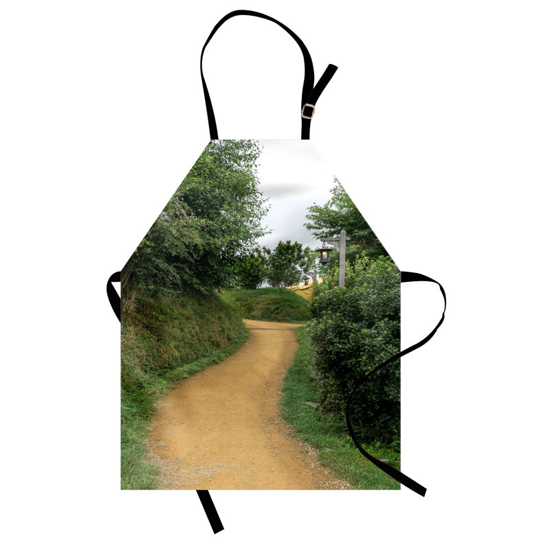 Tablier East Urban Home Hobbits unisexe, chemin Elf en bois, taille adulte, vert brun